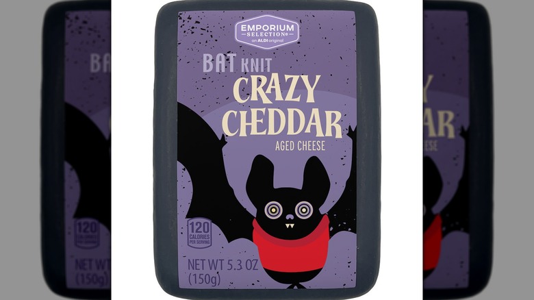 Pictured package of crazy cheddar cheese.