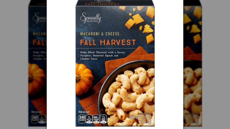 Isolated box of Aldi mac and cheese.
