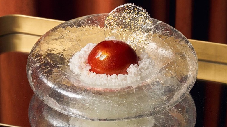 modern dessert in glass bowl