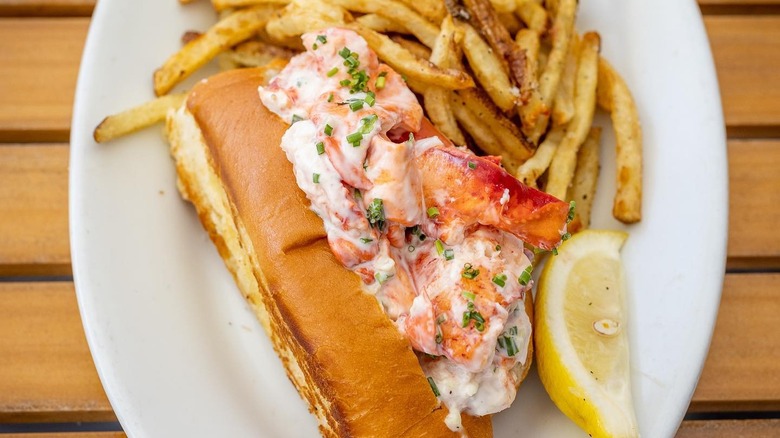 lobster roll and french fries