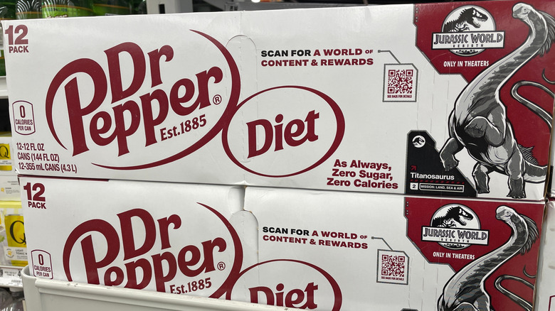 Cases of Diet Dr. Pepper on display in store