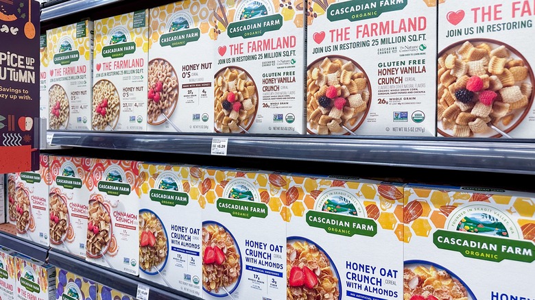 Boxes of Cascadian Farms granola.