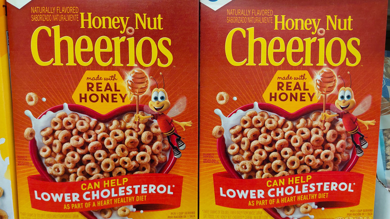 Boxes of Honey Nut Cheerios.