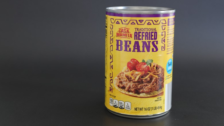 A can of refried beans