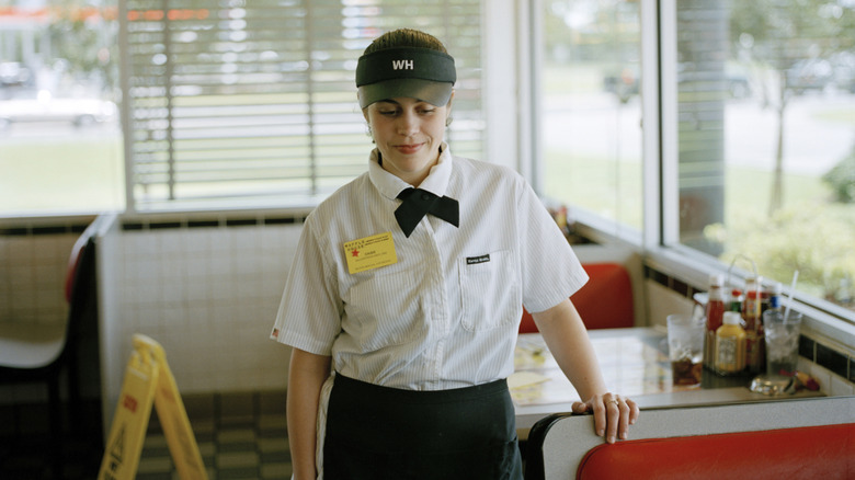 Waffle House waitress taking a break