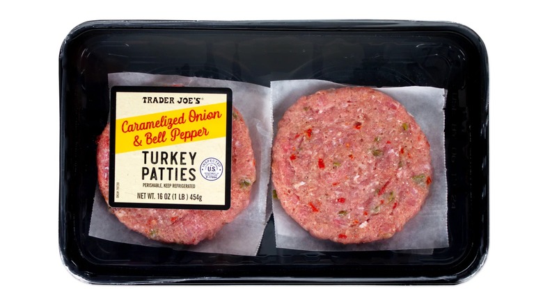 A package of Trader Joe's turkey patties.