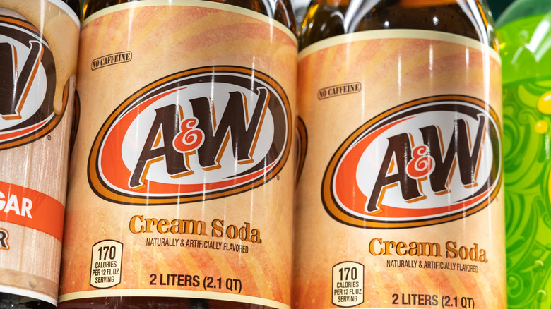 Two liters of A&W cream soda