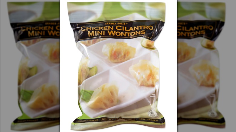 Bag of Trader Joe's chicken cilantro mini wontons
