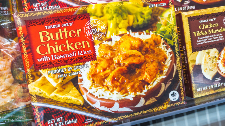A package of Trader Joe's butter chicken