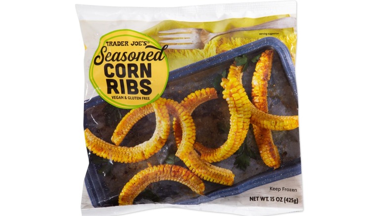 Bag of Trader Joe's seasoned corn ribs