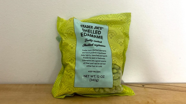 A bag of frozen shelled edamame from Trader Joe's