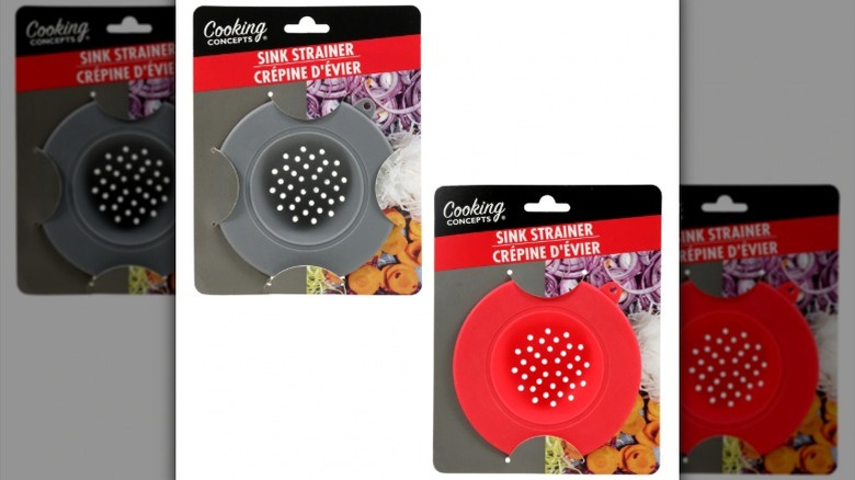 Two silicone sink strainers are displayed against a white background