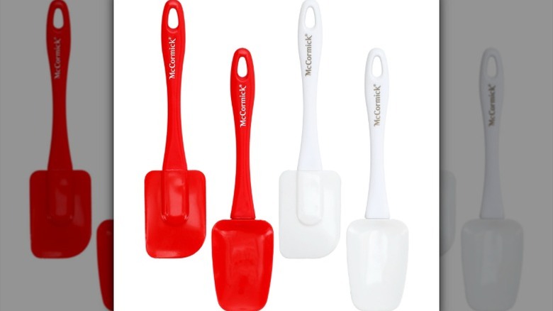 A set of McCormick silicone spatulas are displayed against a white background