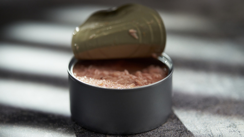 An open can of tuna