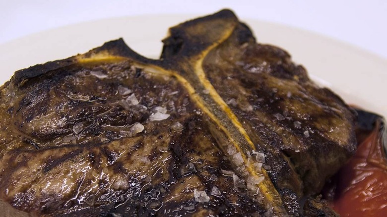 prime t-bone steak salt