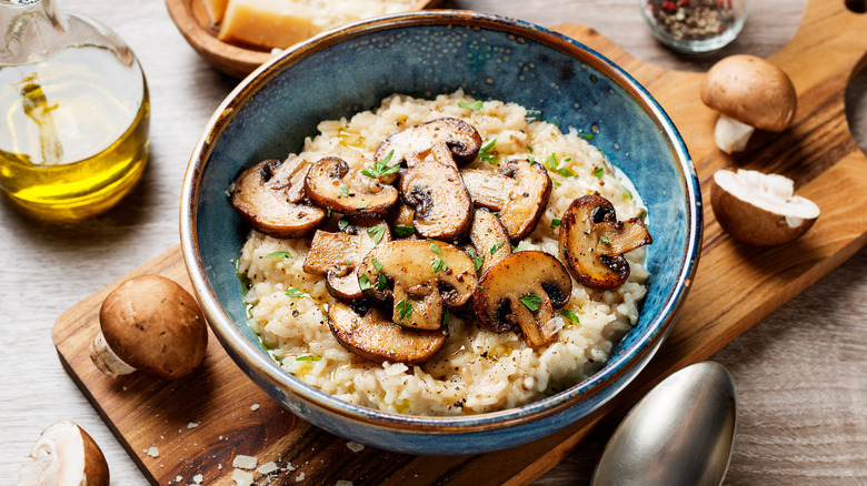 a mushroom risotto
