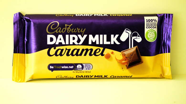 A bar of Cadbury Dairy Milk Caramel