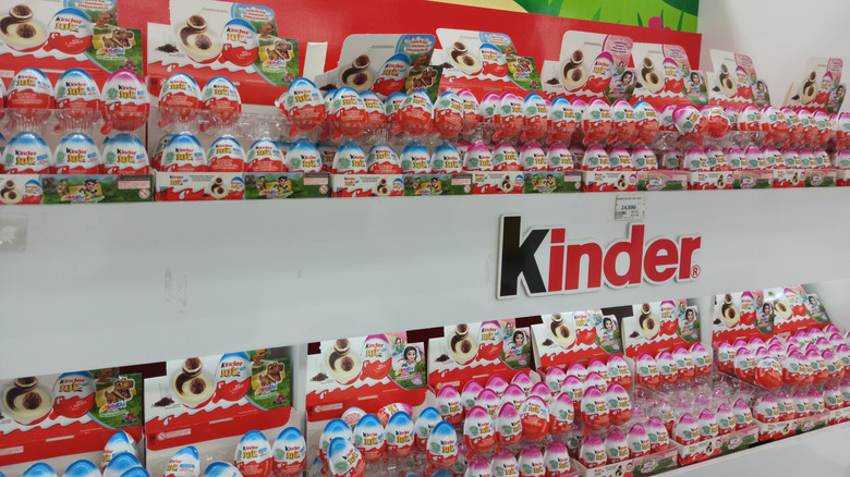 Kinder products on display in a store