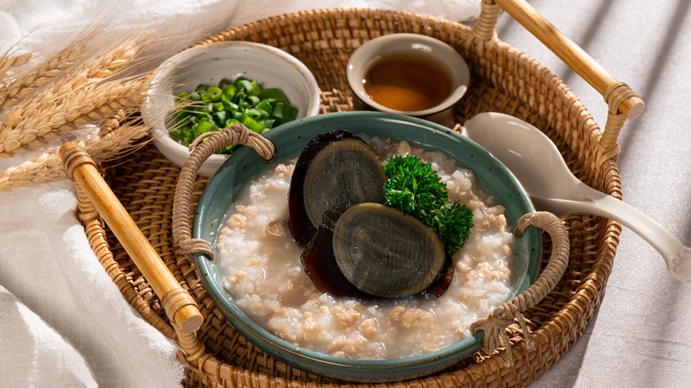 century eggs in porridge
