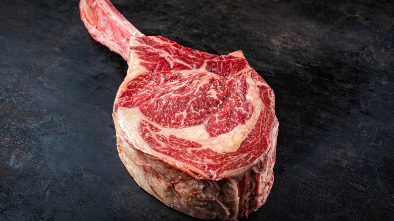 A t-bone of wagyu beef.