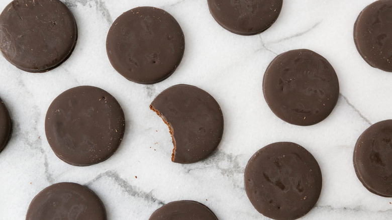 thin mints on a white counter