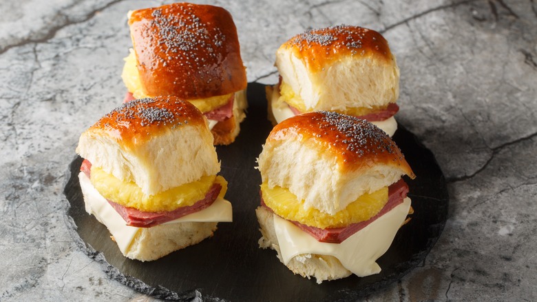 Pineapple and ham sliders