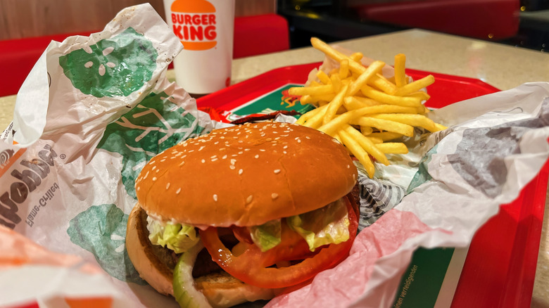 Whopper burger sold at Burger King.