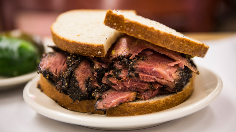A pastrami on rye sandwich from Katz's Delicatessen