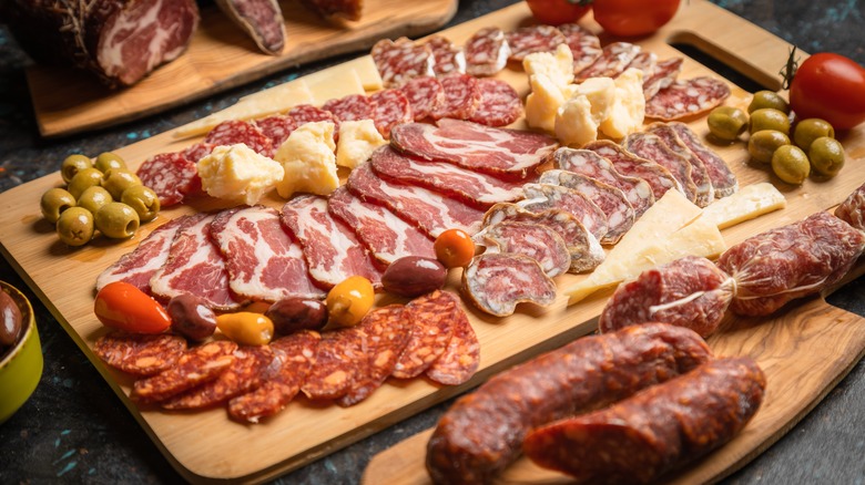 various cured meats