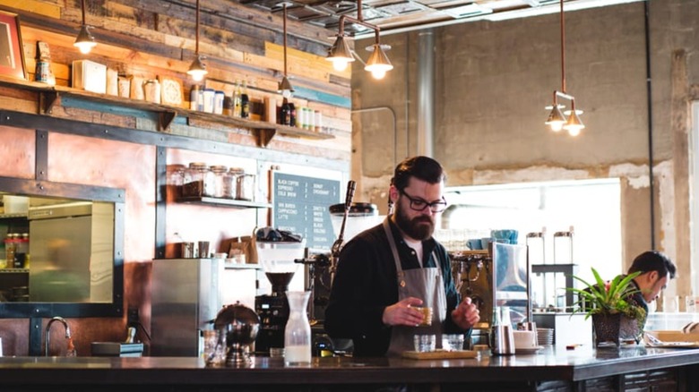 Davis Street Espresso counter photographed.