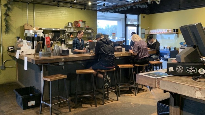 Coffee bar at Cultivar Coffee pictured.