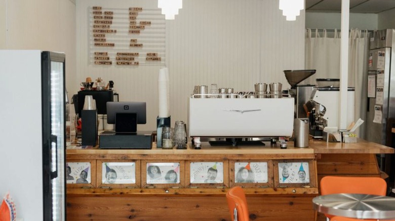 Coffee bar displayed at Juju's coffee.