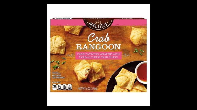 A box of Appetitos Crab Rangoon from Aldi