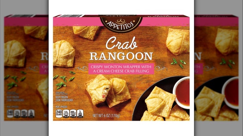 A box of Appetitos Crab Rangoon from Aldi
