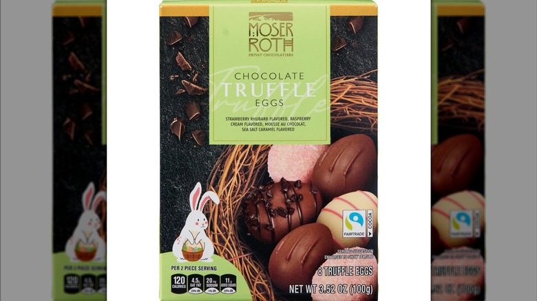 A box of Moser Roth Chocolate Truffle Eggs from Aldi