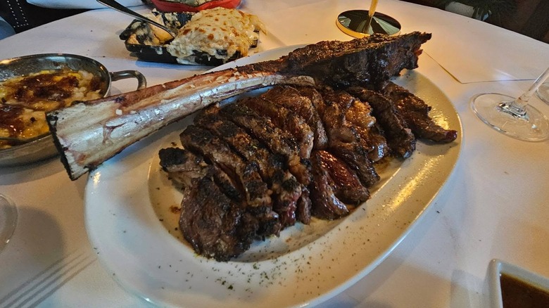 Steak 48's Bone-in Wagyu Tomahawk.