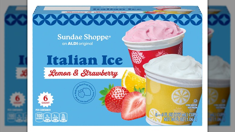 A box of frozen Italian ice desserts