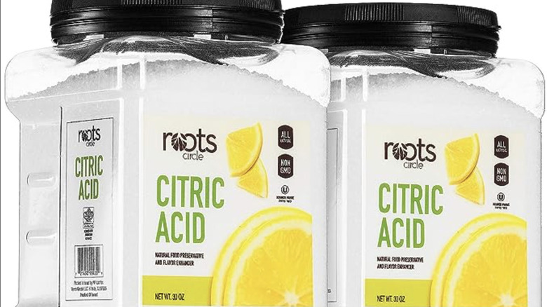 Packaged powdered citric acid 