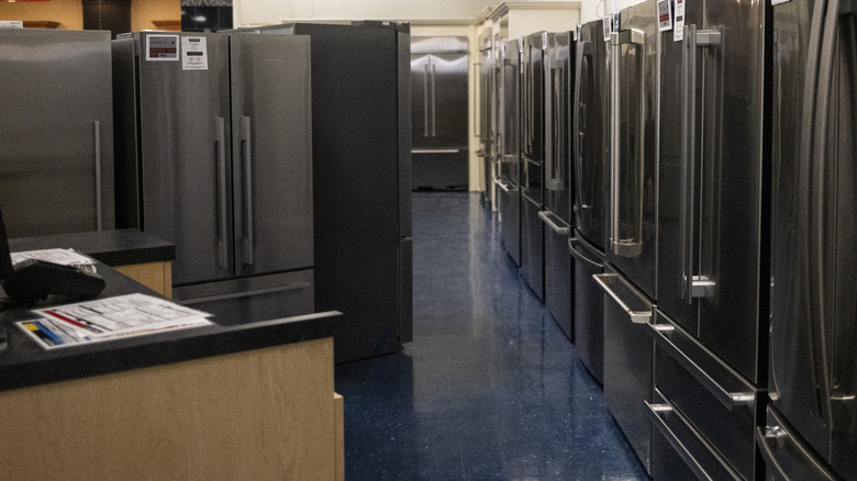 fridges pictured inside store