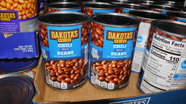 Chili beans at an Aldi store