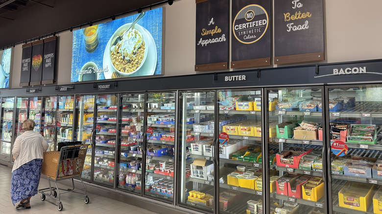 Person shops at Aldi