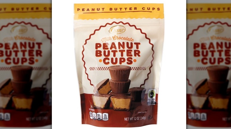 Bag of Aldi's Choceur Milk Chocolate Peanut Butter Cups.