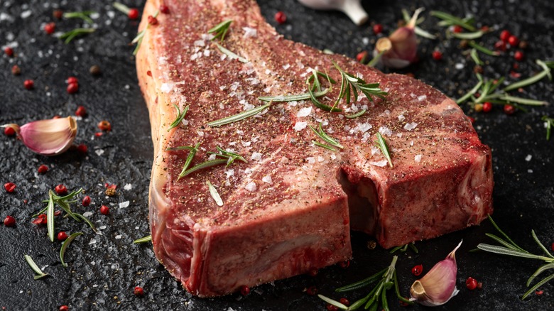 Florentine steak with sea salt