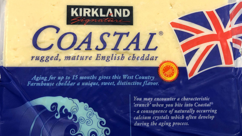 Kirkland Signature Coastal Cheddar block in packaging