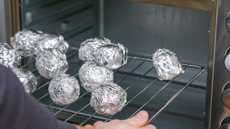 foil wrapped potatoes