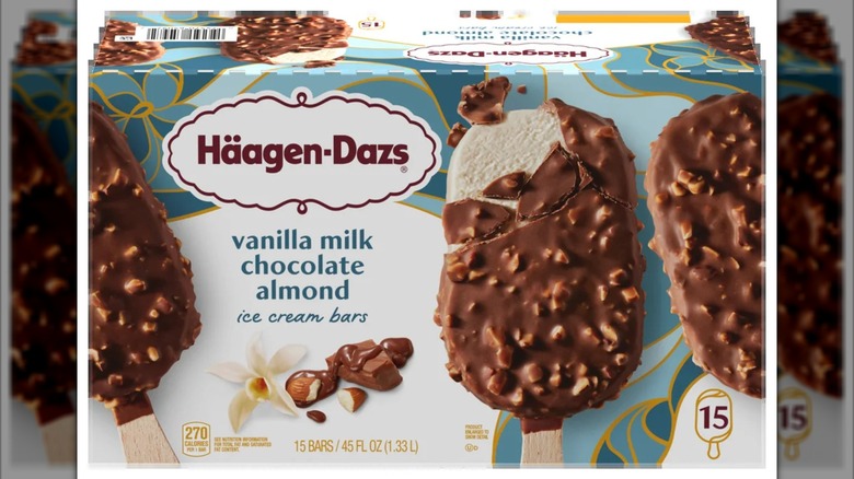 A box of Häagen-Dazs' Vanilla Milk Chocolate Almond Ice Cream Bars﻿