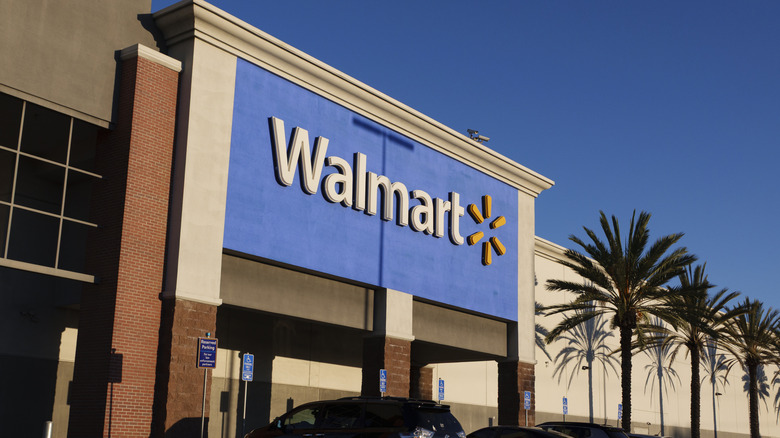 The exterior of a walmart store