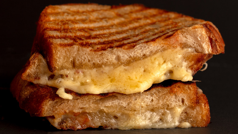 Grilled cheese sandwich on sourdough bread