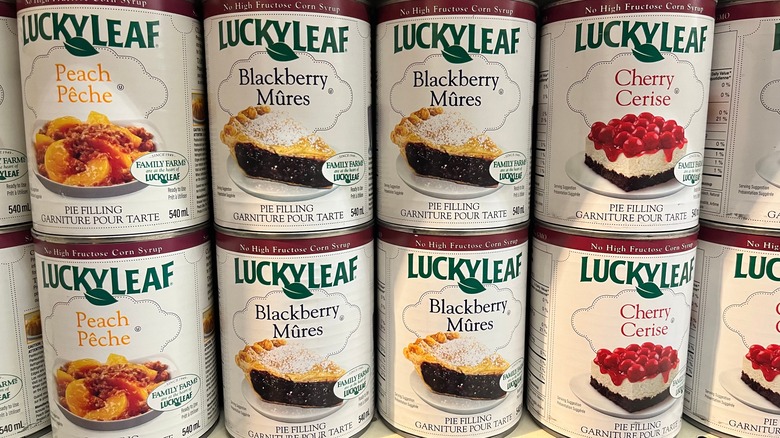 various canned pie fillings