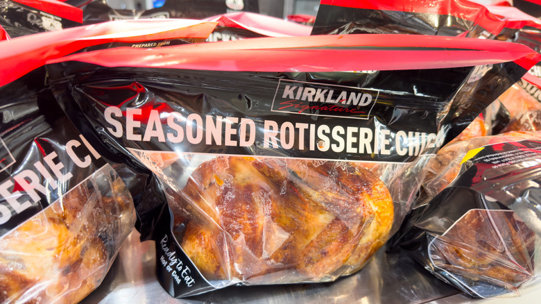 Display of Costco Rotisserie Chickens